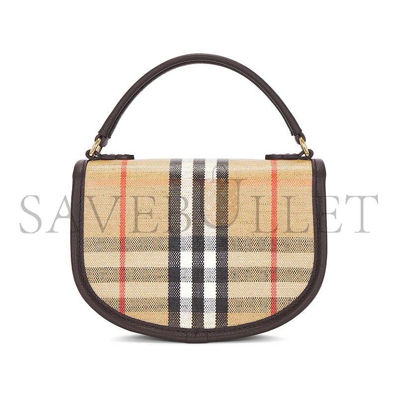 BURBERRY MINI HIGHLANDS BAG IN CHECK CANVAS 81122401 (19*11*5cm)